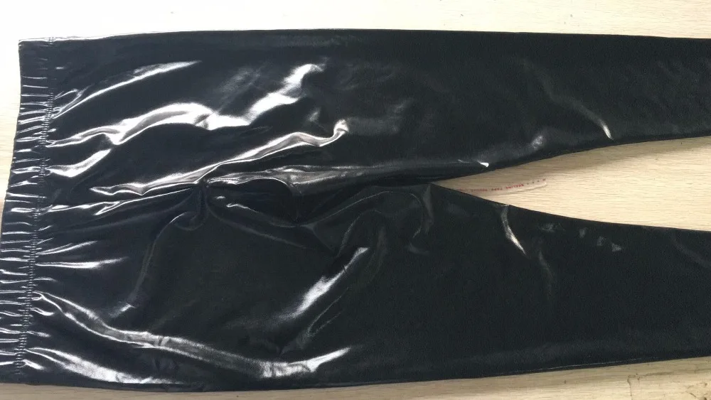 Plus-Size-XXL-Black-Sexy-Vinyl-Leggings-Bandage-Novelty-Exotic-Apparel-Women-Faux-Leather-Legging-Open