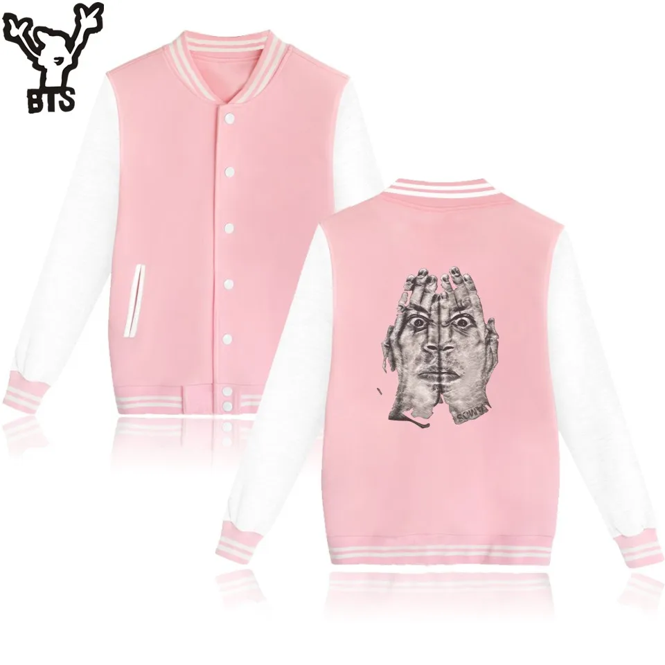 Женская длинная бейсбольная куртка из мягкого хлопка розового цвета|baseball jacket