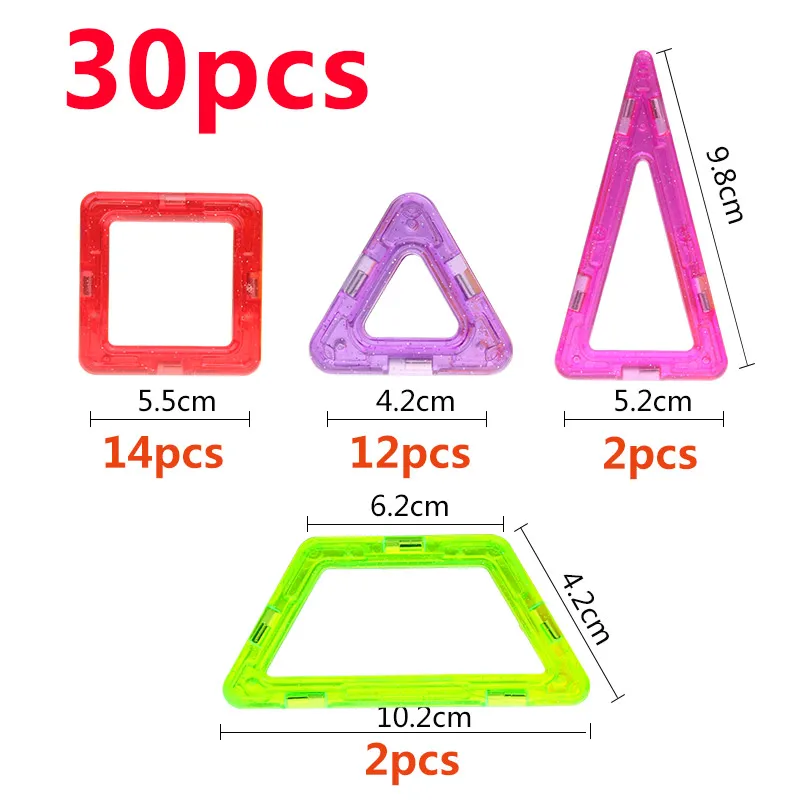 

Mediun Size Magnetic Blocks Accessories Parts Triangle/Square/Trapezoid Building Bricks Toy Parts For Kids