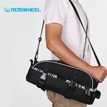 Roswheel Bicycle Bag Accessories Bag Bike Rainproof Nylon Bicycle Basket Saddle Bags Backpack Versatile Black Unisex Bike Bags