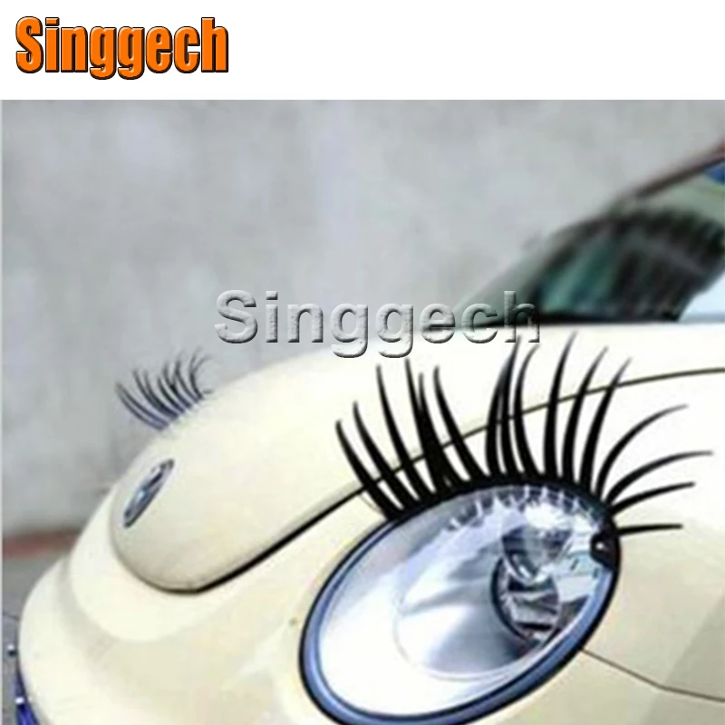 1 пара 3D автомобиля поддельные наклейки &quotресницы&quot фар для Защитные чехлы