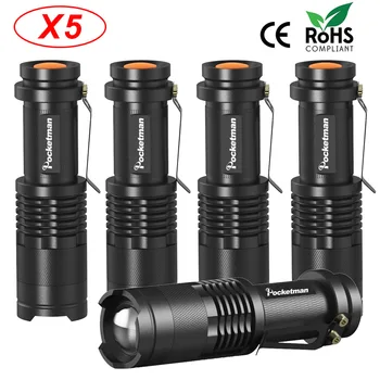 

NEW Portable LED flashlight 3800 Lumens Q5 Zoomable 3 Modes aluminum Lanterna LED Torch Flashlights For Outdoor 5pcs/lot