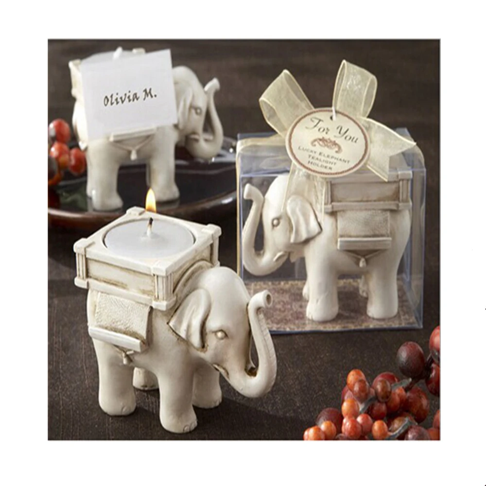 

1pcs Lucky Elephant Tealight Candle Holder Ivory Bridal Wedding Party Home Decor cOwpu