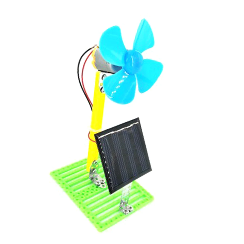 DIY Solar Powered Electric Fans Machine Physics Circuit Puzzle Science Toys