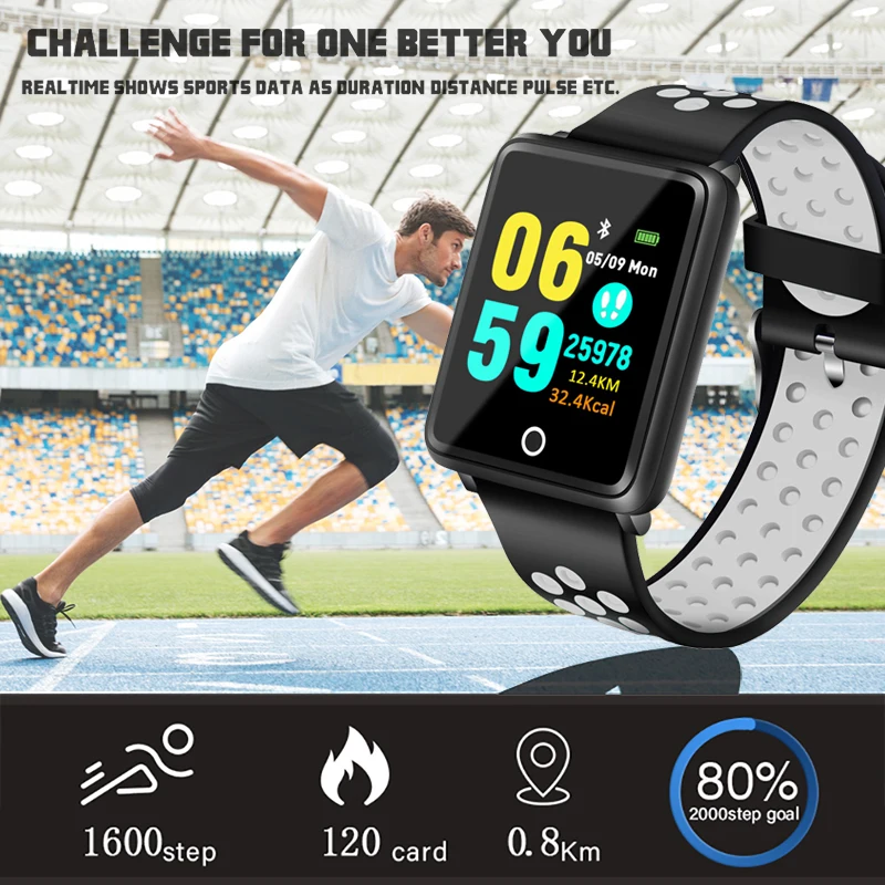 BANGWEI New Sport Watch Smart Fitness tracker Bluetooth Heart Rate Monitor Pedometer Smart Watch Men Watch for Android ios+Box