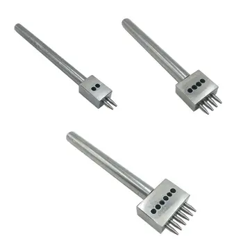 

4mm Leather Hole Punches 1mm Diameter Hole Punches Tools Round Row Drilling Tools 2/4/6 Prong Belt Holes Making Hand Tools