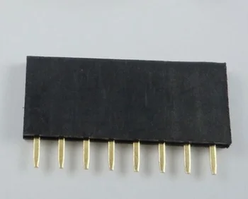 

200pcs 1x8P 8 Pin 2.54 Pin Header Female Single row Straight Through Hole gold plated Insulator height 8.50mm Rohs