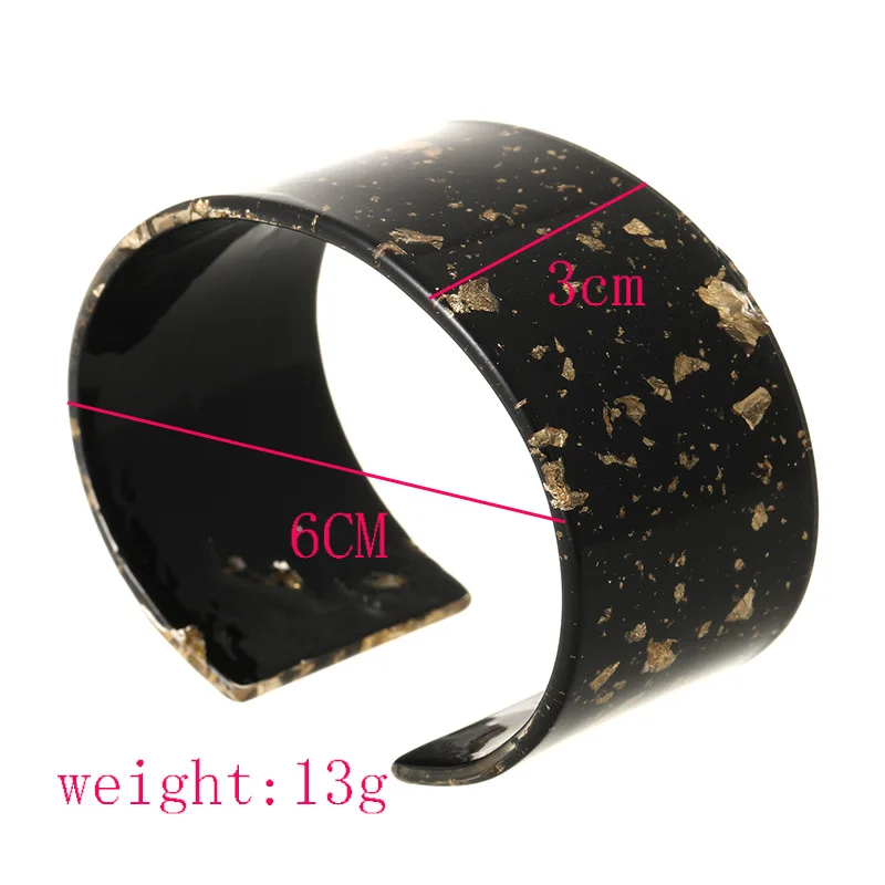 

Fashion Bohemian Bracelet Acetate Sheet Exaggerated Leopard Opening Wide Face Bracelet Geometry Round Trend Bracelet for Women