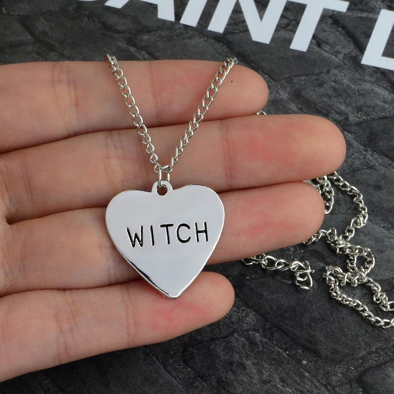 For Sale Goth Jewelry Engraved-Necklace Witchcraft Wiccan Halloween Heart Fashion Women Gifts 32954861801