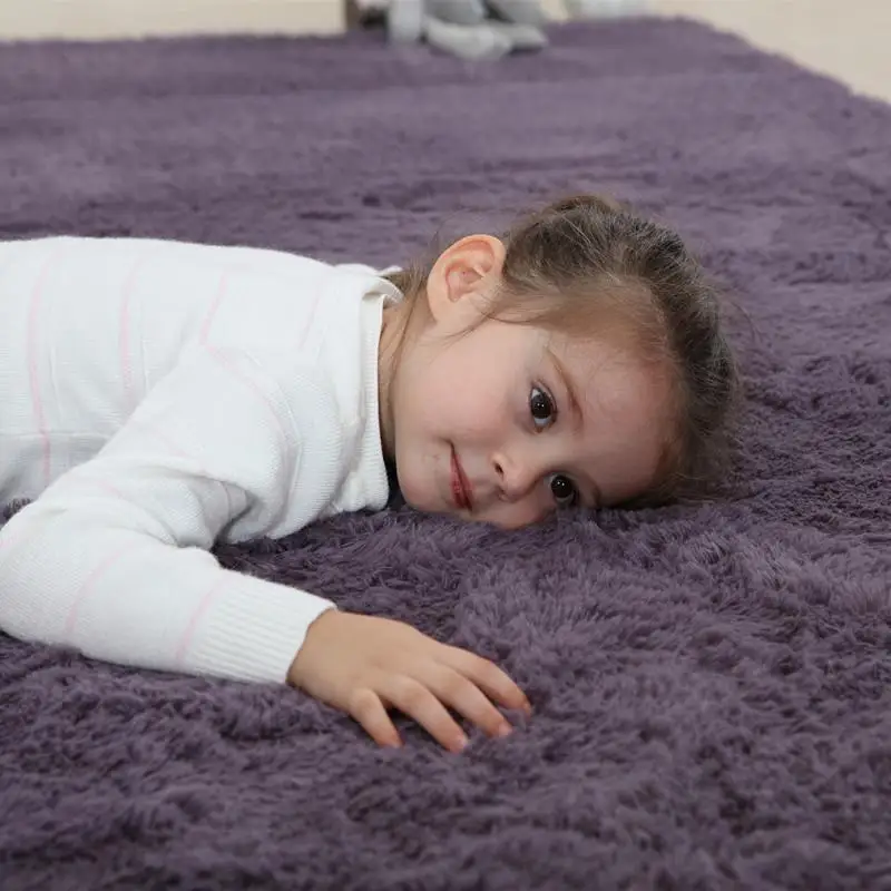 Nordic pink living room carpet Long hair bedside blanket living room coffee table rug girl bedroom floor mat non-slip rug