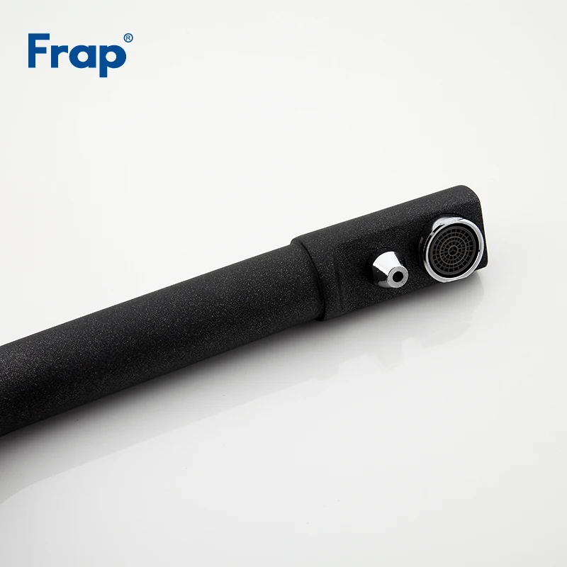 Frap New Black Kitchen Faucet Seven Letter Design 360 Degree Rotation with Water Purification Features Double Handle F4352-7