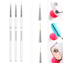 Прозрачный Профессиональный 3 шт./компл. лак для ногтей пера 3 длины Кисти Набор для всей поверхности головы, ногти "сделай сам" для рисования Рисование набор кистей маникюр ногтей, для маникюра, LDP01