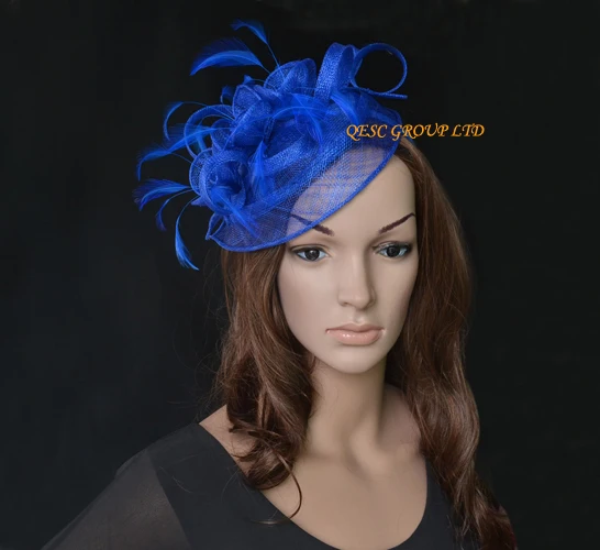 

NEW Royal blue Sinamay Fascinator hatl for wedding,Kentucky Derby,Ascot races,Melbourne cup,party.FREE SHIPPING