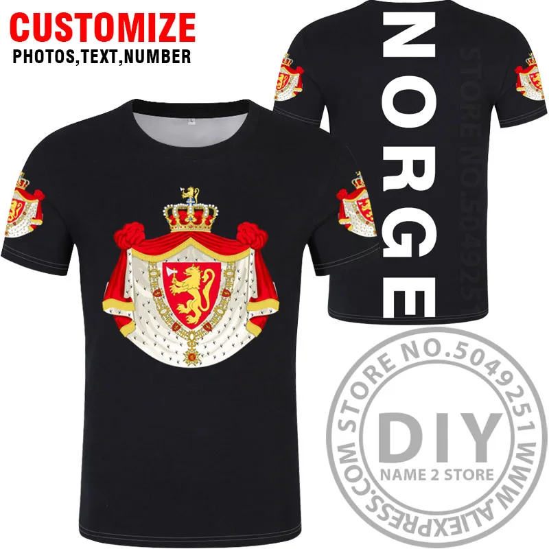 Норвежская футболка diy на заказ имя номер ни футболка Национальный флаг норж Норвежское Королевство Страна Печать фото текст одежда