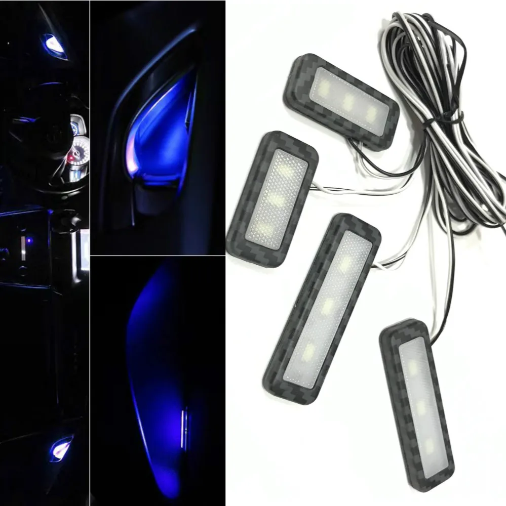  JURUS 4Pcs Universal LED Inner Bowl Light Armrest Door Handle Lighting Handrail Lights Decorative L - 32957607538