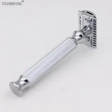 VIGSHAVING для мужчин Парикмахерская бритва инструмент Металл хром двойной край безопасности бритвы