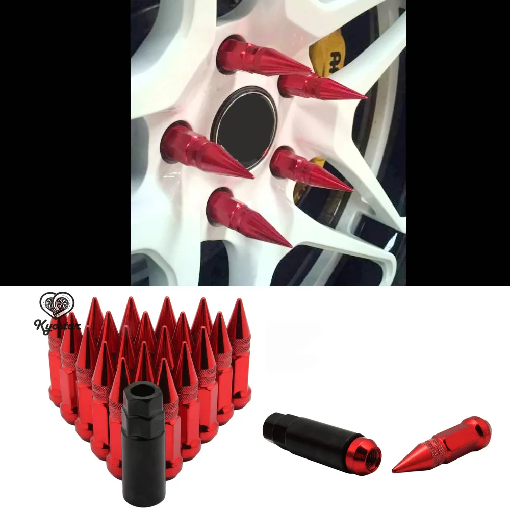 20 pcs 1.5 Steel neo chrome wheels lug nuts with spiked M12 x 1.25 Universal wheel bolt and nut