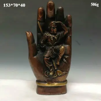 

Elaborate Chinese Copper Statue --- Monkey fighting over the Buddha's Hand