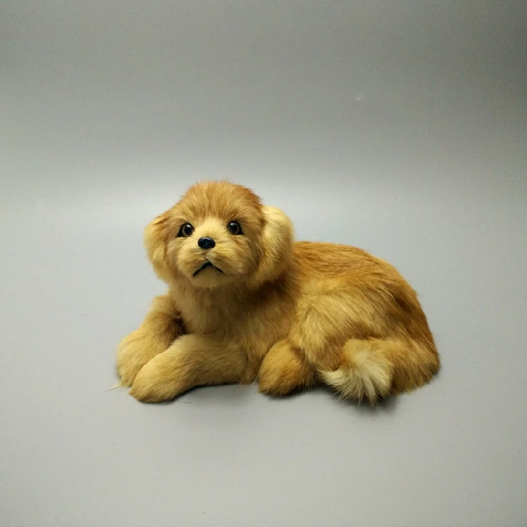 Милый творческий моделирование собака модель игрушки полиэтилена и меха модель желтой собаки подарок около 21x13x13 см 1563