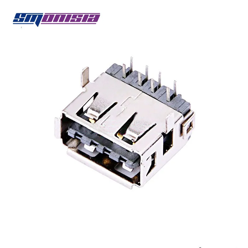 1000pcs 2.0 USB Female Socket 8P Connector AF 90 degrees Double-sided plug Crimping | Обустройство дома