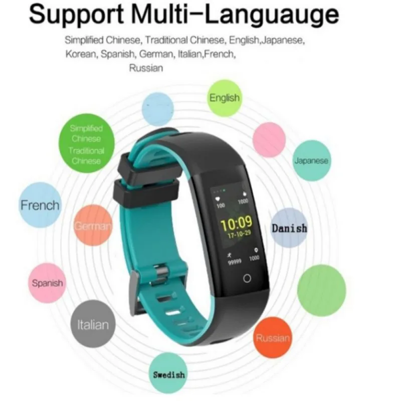 

Smart Sport Bracelet Blood Pressure Wristband Heart Rate Sleep Monitor Call Reminder Alarm Reminder Watch