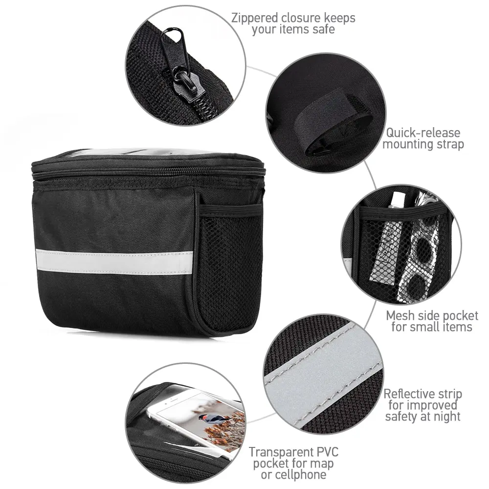Top Bike Bag For Bicycle Handlebar Bag Insulated Cycling Frame Bags For Bicycle MTB Road Bike Cooler Bag with Reflective Strip 5 Top Bike Bag For Bicycle Handlebar Bag Insulated Cycling Frame Bags For Bicycle MTB Road Bike Cooler Bag with Reflective Strip 5