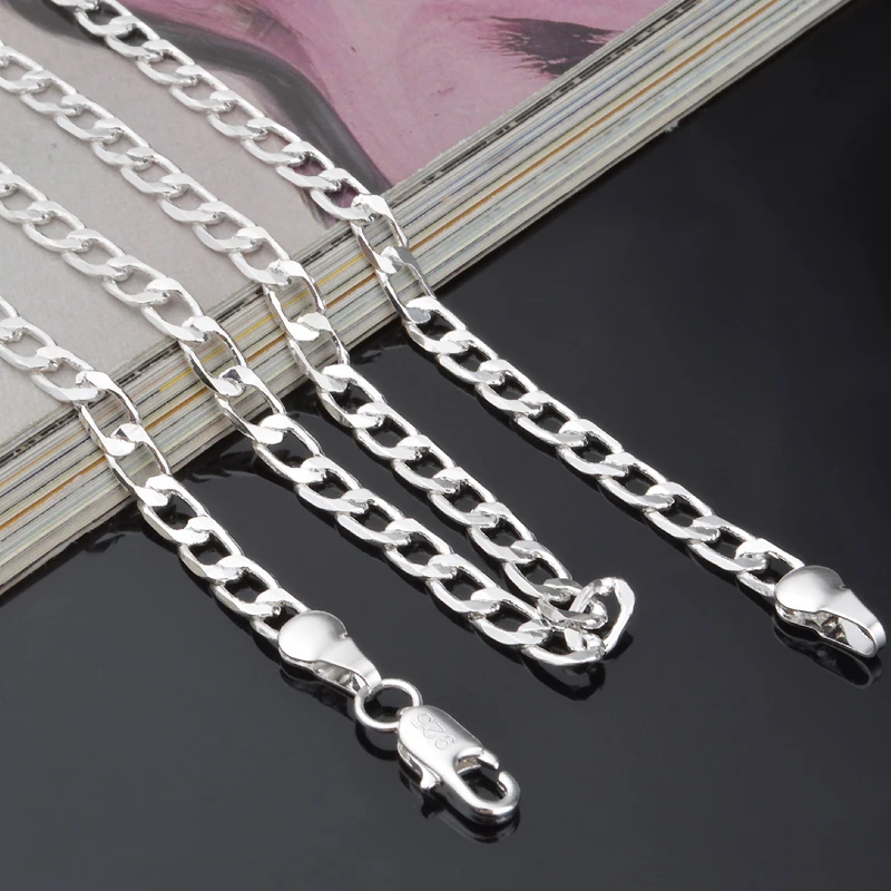 Silver 4MM Small Figaro Chain Necklace Factory Price Wholesale on Aliexpress.com | Alibaba Group