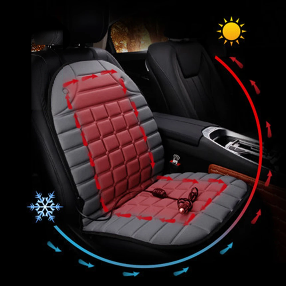 Rylybons único/par eléctrico 12V almohadones calentados para calefacción asiento de Auto cojín caliente cubierta de asiento de coche|Soportes de asiento| -