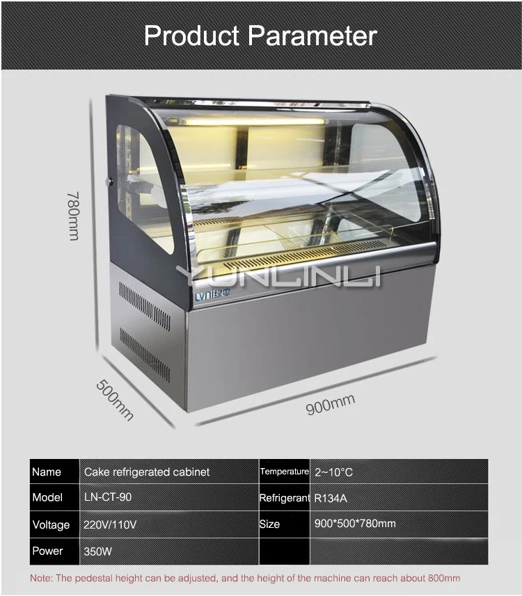 Cake Refrigerated Cabinet Commercial Bread Fruit Dessert Display