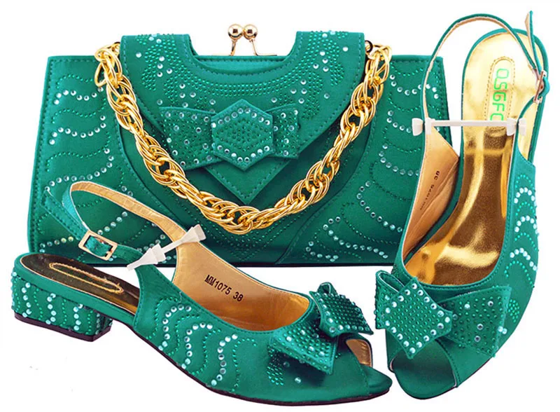 

Arrival Fashion African Women 3.5cm Heel Shoes and Bags Italian Design Shoes With Matching Bag Set For Wedding Party MM1075