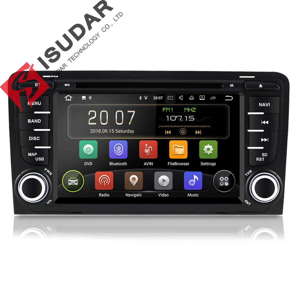 

Isudar 2 Din Auto Radio Android 9 For Audi A3 8P/A3 8P1 3-door Hatchback/S3 8P/RS3 Sportback Car Multimedia Video Player GPS DVR