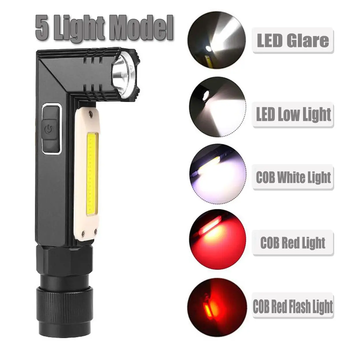 

10000LM LED Flashlight Ultra Bright Waterproof COB Light USB Rechargeable torch tail magnet Work Light 90 Degrees Rotate