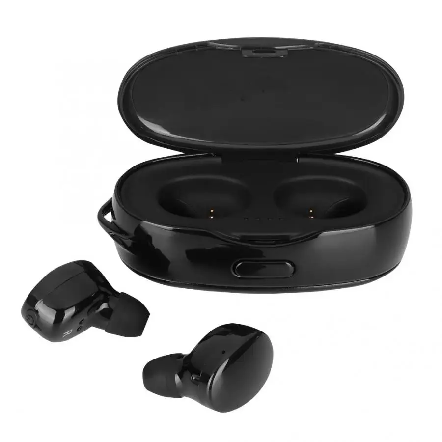 Беспроводные Bluetooth IPX4 водонепроницаемые наушники мини гарнитура с зарядным устройством Черный