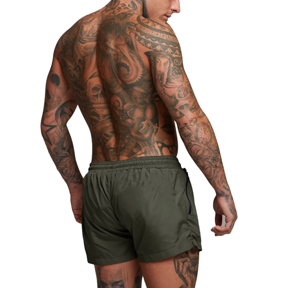 M-XXL Men Briefs Beach Shorts With Zipper Pocket Sports Suits Men's Swimming Trunks Swimsuit Swim Pants