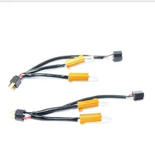 2 шт. H4 H7 H8 H9 H11 HB3 HB4 Светодиодный светильник тумана ксеноновых фар, Высокопрочная конструкция DRL лампа декодер резистор Canbus жгут проводов адаптер 50 Вт 6/8ohm 9-14V