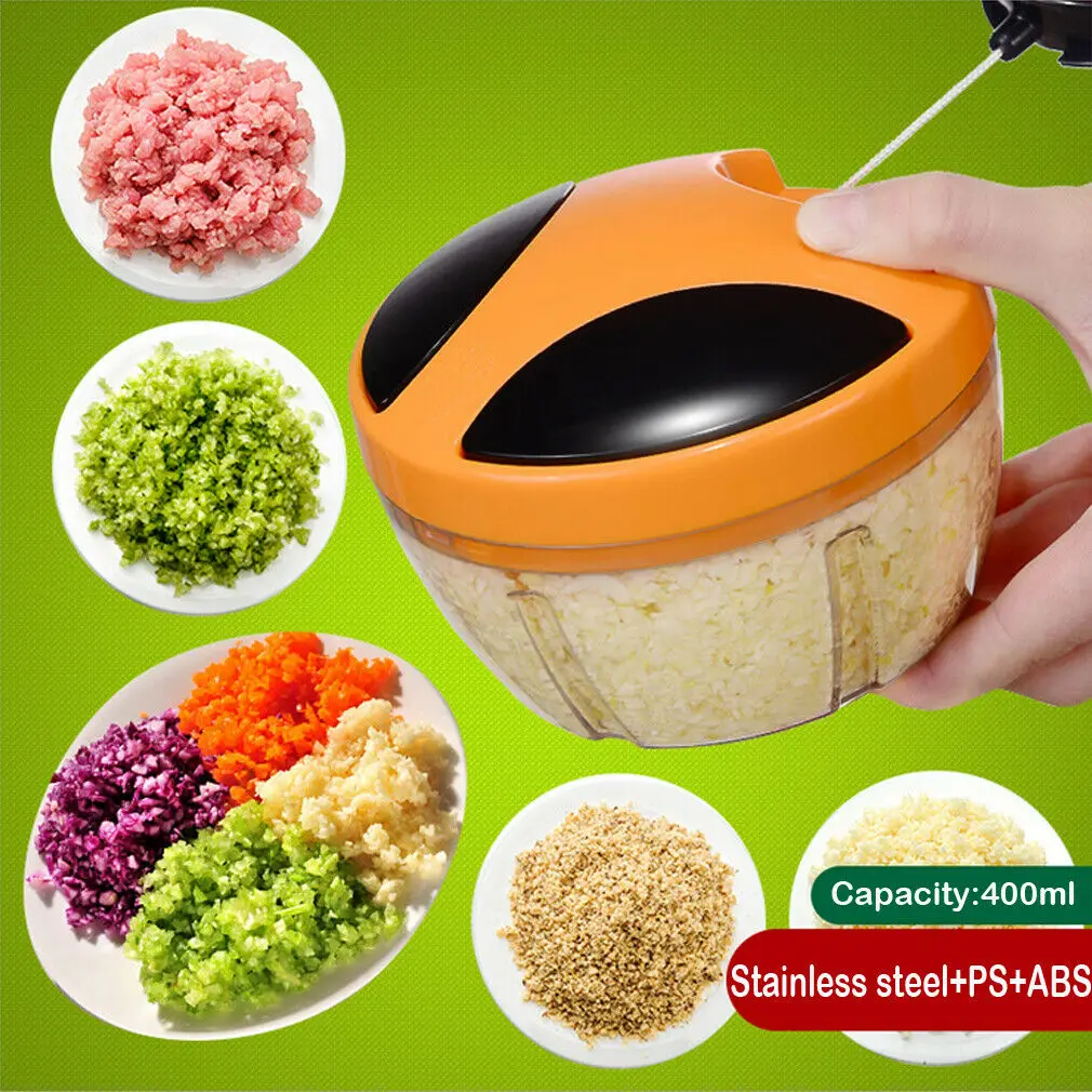 Manual Rope Pull Slicer Food Crusher Blender Meat Chopper Mincer