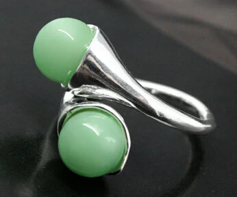 

RARE GREEN gem BEAD ROUND GEMS 925 STERLING SILVER RING SIZE 7 8 9 10>Lovely Fine Nobility Lady's 's Earrings for women jewelry