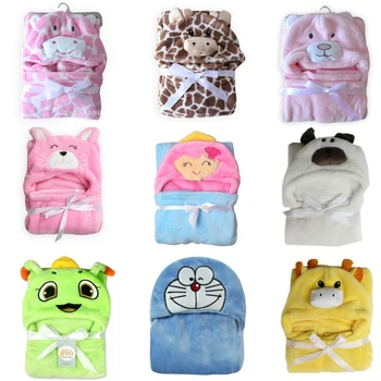 3D Baby Blankets Neonatal Hold Flannel Hooded Blanket Swaddling For Toddlers Infant Envelope For Newborns Hooded Bathrobe Towel