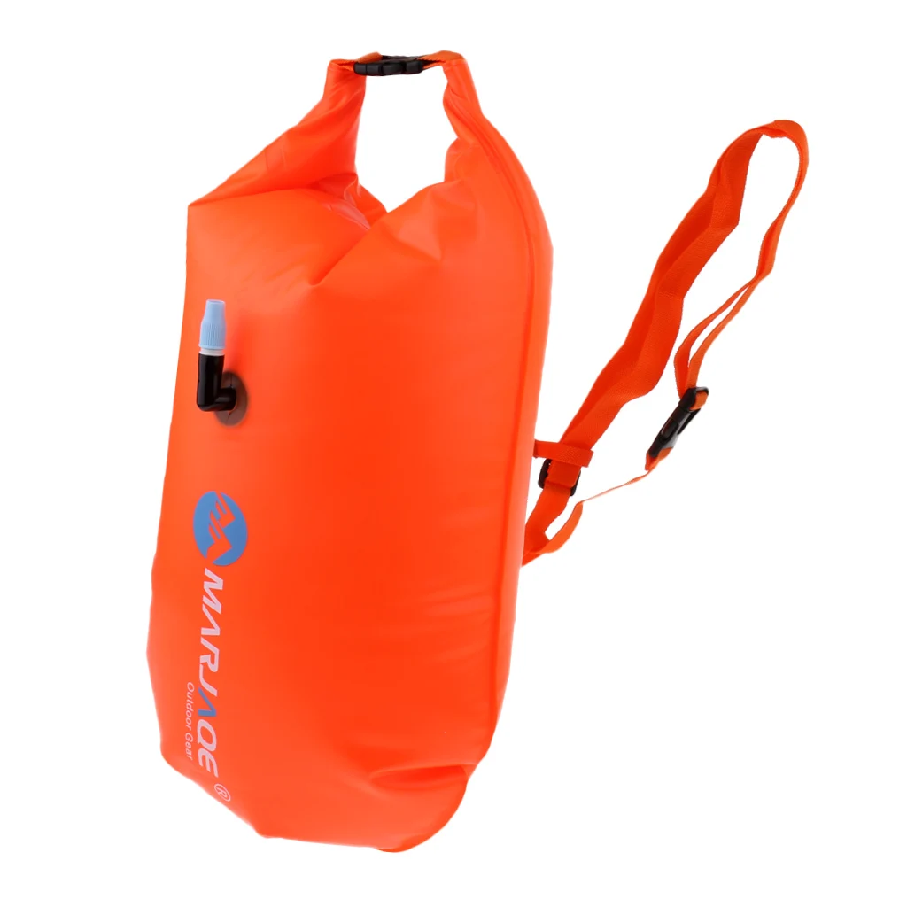 Highly Visible Waterproof Air Bag Swim Buoy Swimming Tow Float Dry Bag with Waistbelt for Inflatable Buoy Open Water Swimming