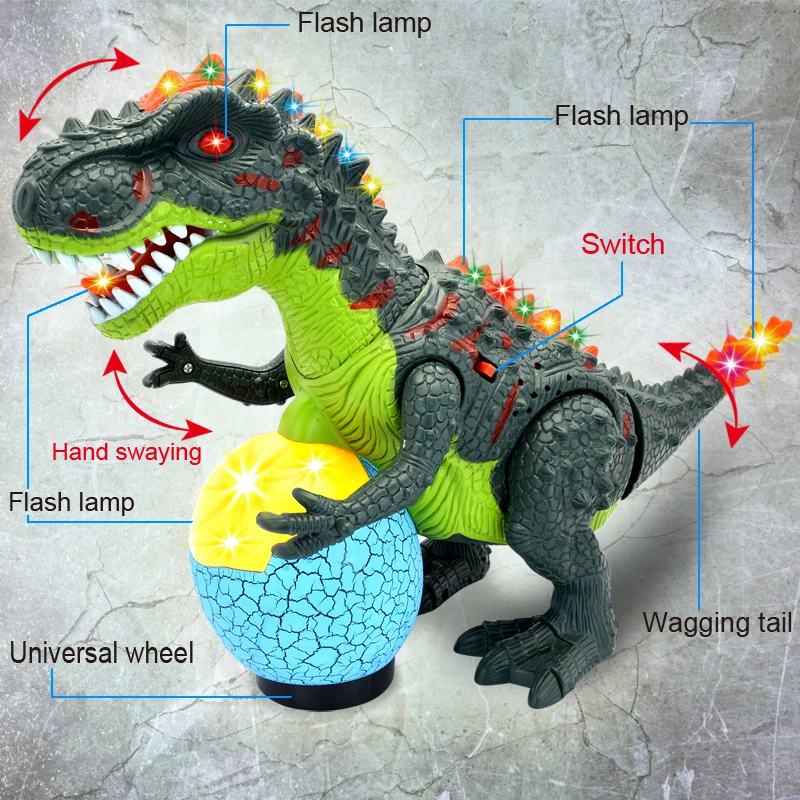 Новый реалистичный мир динозавров мигает пластиковые тираннозавры игрушка великолепный подарок электронный динозавр игрушки для детей