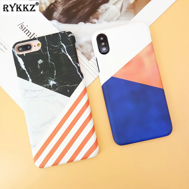 Geometry Stripe Line Case for iPhone X 10 Ultra Thin Matte Hard PC Cover Coque 7 8 6 6S Plus Marble Hoesjes |