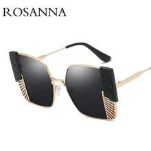 Модные женские квадратные солнцезащитные очки, женские брендовые дизайнерские металлические оправа большого размера, солнцезащитные очки для женщин, градиентные линзы UV400