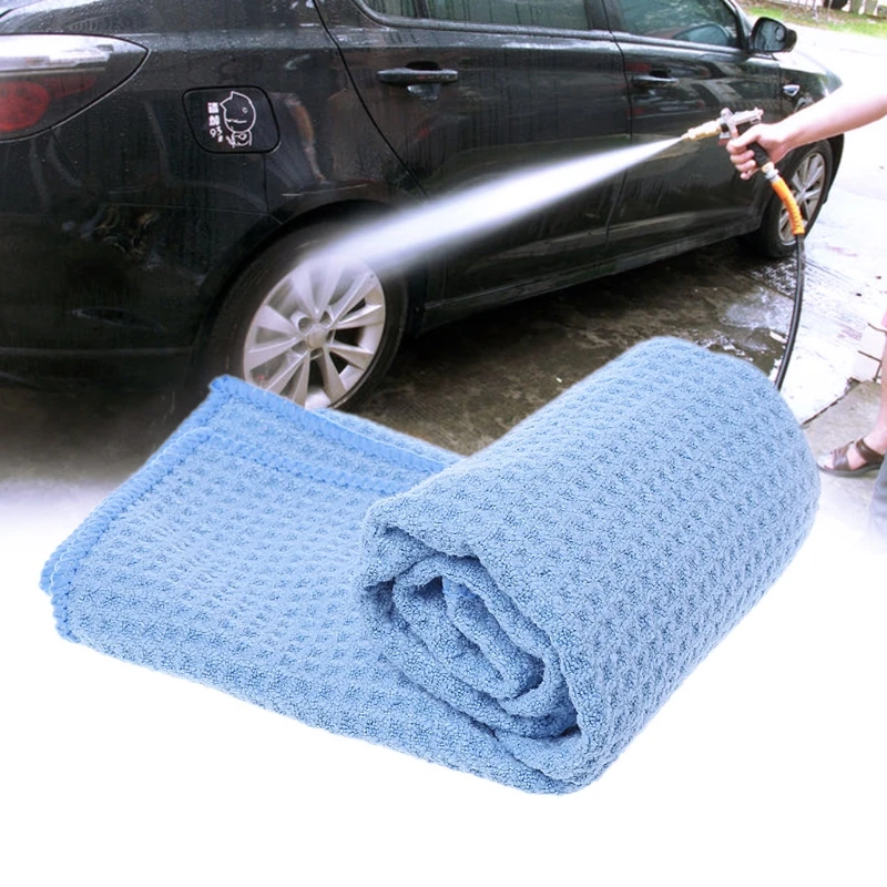 

New Microfiber Car Washing Towel Super Absorbent Cloth Premium Waffle Weave Drop Ship