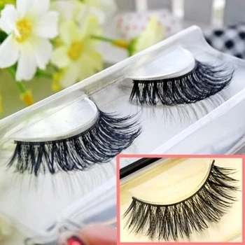 

Top sale High Quality 100% Natural Cross Mink False Eyelashes Real Mink Hair Eyelashes Free shipping