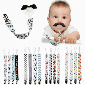 

None 4PCS/Set Baby Pacifier Chain Clip Print Anti-drop Clip
