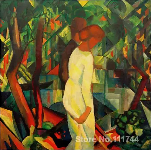 

modern paintings of women Paar im Wald by August Macke art Handmade High quality