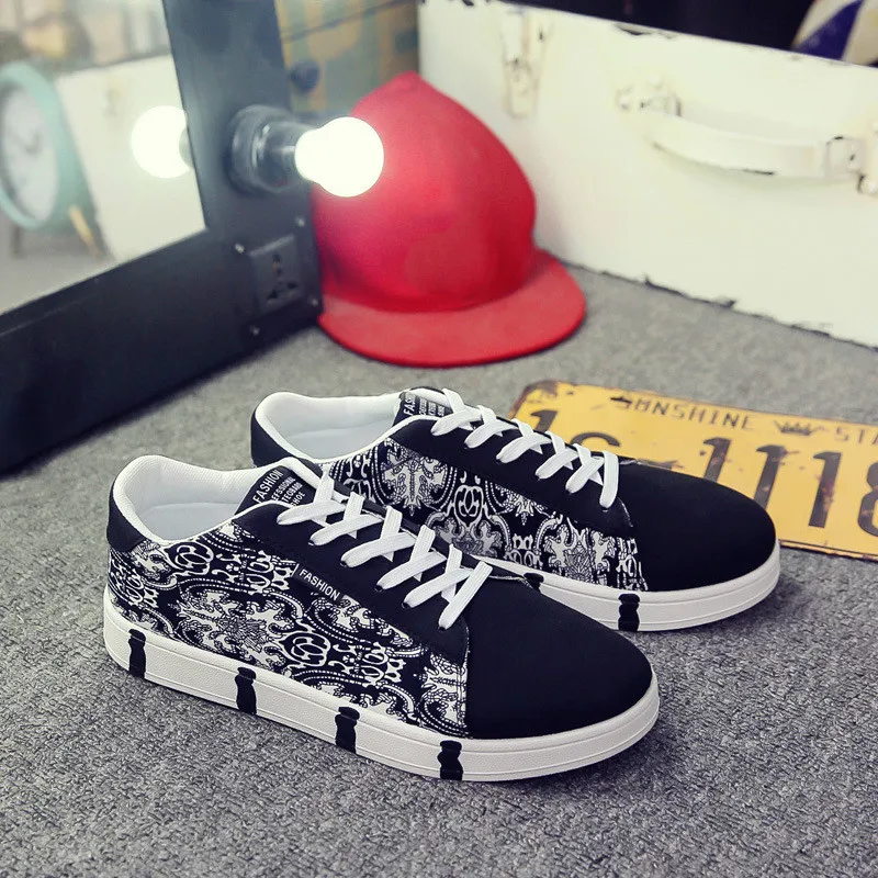 JINBEILEE Fashion Color Matching Skateboarding Shoes Men's Trend Youth Canvas Shoes Tide Shoes Men's Casual Flat Shoes