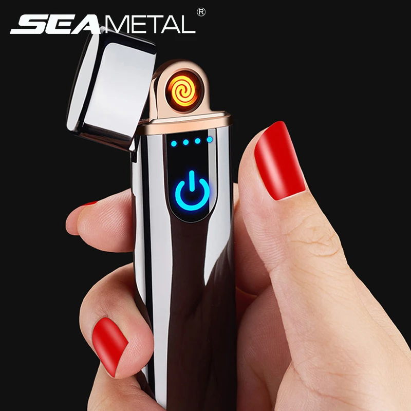 

Cigarette Lighter Double Side Ignition USB Electronic Cigarette Lighter Smart Touch Screen Lighter in Car for Men's Accessories