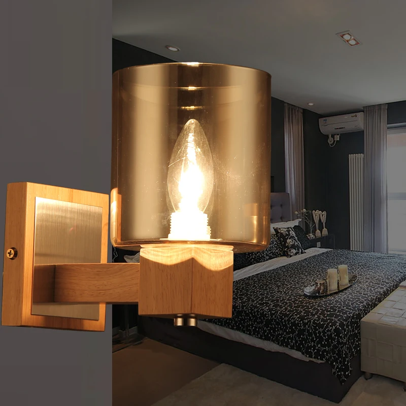 

Modern Simple Wooden LED Wall Lamp Lights Fixtures For Home Indoor LIghting LED Wall Sconce Wandlamp Lamparas De Pared