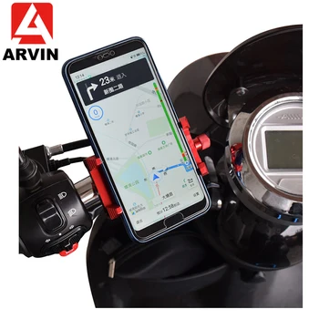 

ARVIN Motorcycle Bicycle Phone Holder For iPhone XR Samsung S8 S9 Mobile Phone Moto Bike Handlebar Clip Stand GPS Mount Bracket